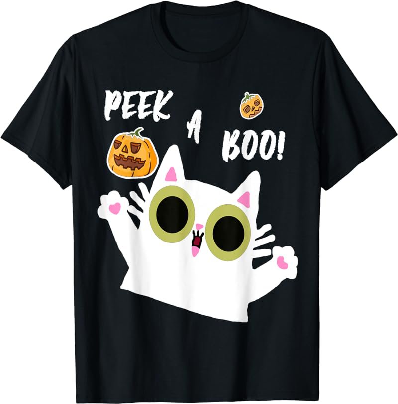 Peek A Boo Cat Funny Cute Halloween Baby Kids Video Song T-Shirt