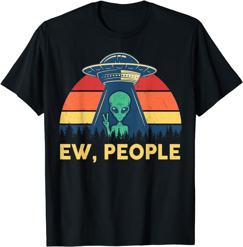 Ew People Funny UFO Alien Costume Kids Men Women Cute Alien T-Shirt