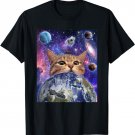 Space Cat Face In Galaxy Funny Cute Kitten Lovers T-Shirt