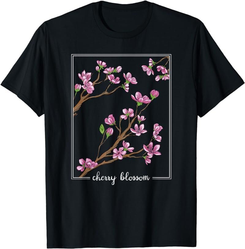 Cute Cherry Blossom Japanese Art Sakura Japan Korean Style T-Shirt