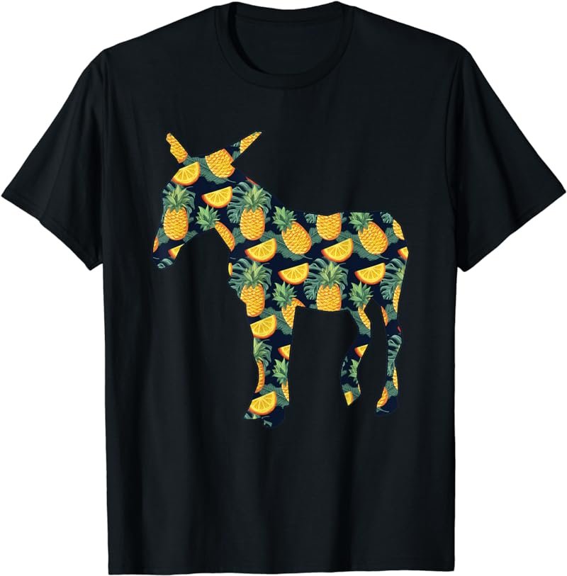Pineapple Hawaiian Mule Women Men Print Donkey Girl Gift T-Shirt
