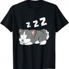 Sleeping Husky Dog Husky Pajama Cute Siberian Husky T-Shirt