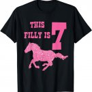 Kids 7th Birthday Horse T-Shirt - Party for 7 Year Old Girls