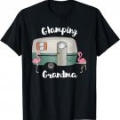 Glamping Grandma Cute Camping RV Flamingos Graphic T-Shirt