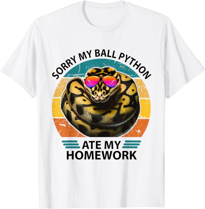 Funny Ball Python Lover Ate My Homework sarcastic quotes Kid T-Shirt