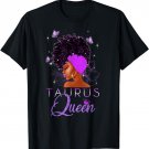 Purple Taurus Queen African American Woman April May T-Shirt