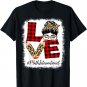 Math Interventionist Love Messy Bun Leopard Back To School T-Shirt