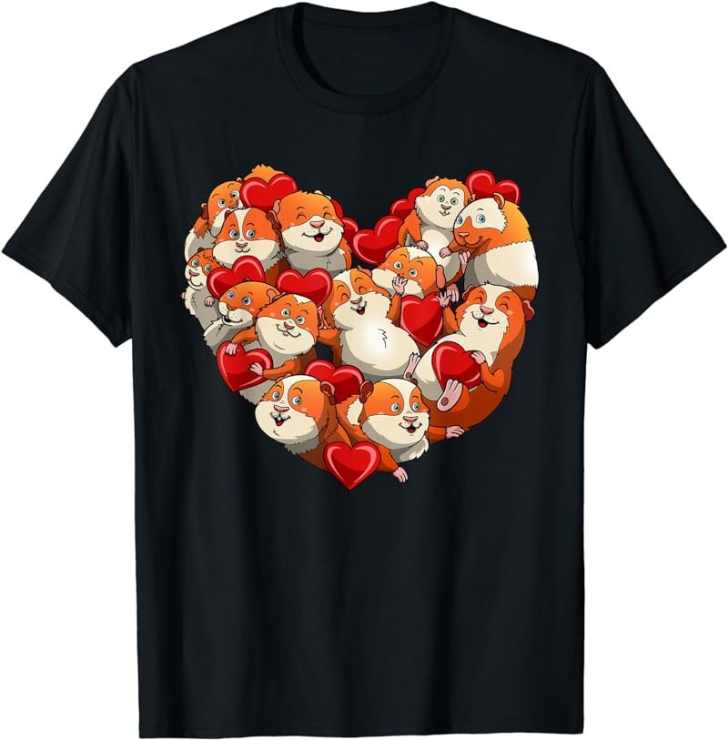 Guinea Pig Heart Funny Valentines Day Gift Kids Girls Womens T-Shirt