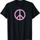 Peace Sign Cute Pink and Black For Women and Girls T-Shirt