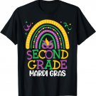 Cute Boho Rainbow Mardi Gras Second Grade Teacher Kids T-Shirt