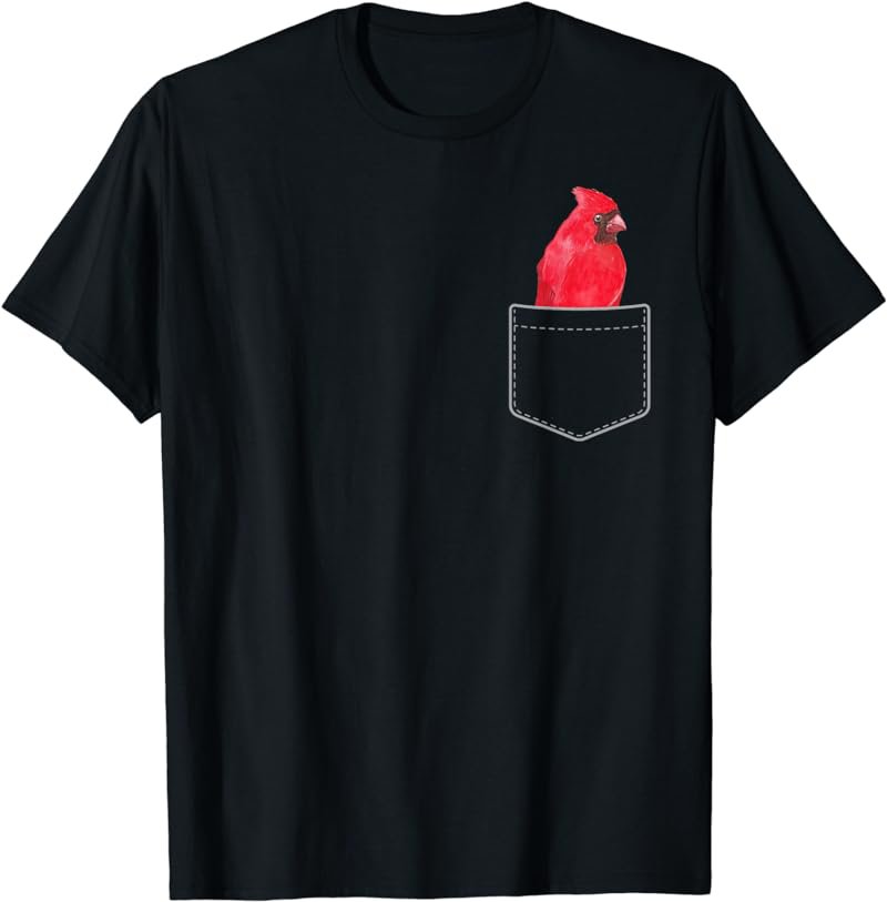 Red Cardinal Bird in Your Pocket Red Cardinal T-Shirt