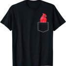 Red Cardinal Bird in Your Pocket Red Cardinal T-Shirt
