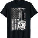 Vintage US Flag Chainsaw | Cute Woodworker Funny Logger Gift T-Shirt