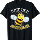 Just Bee Awesome Cute Nerdy Bee Cute Lettering T-Shirt