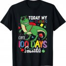 100 Days Smarter Teacher Dinosaur T Rex 100th Day Of School T-Shirt