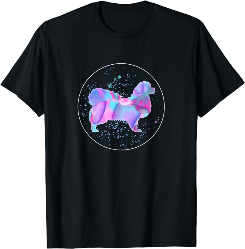 Tibetan Spaniel Art Watercolor Dog Aquarelle T-Shirt
