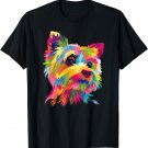 Colorful Pop Art Yorkshire Terrier Portrait Yorkie Lover T-Shirt