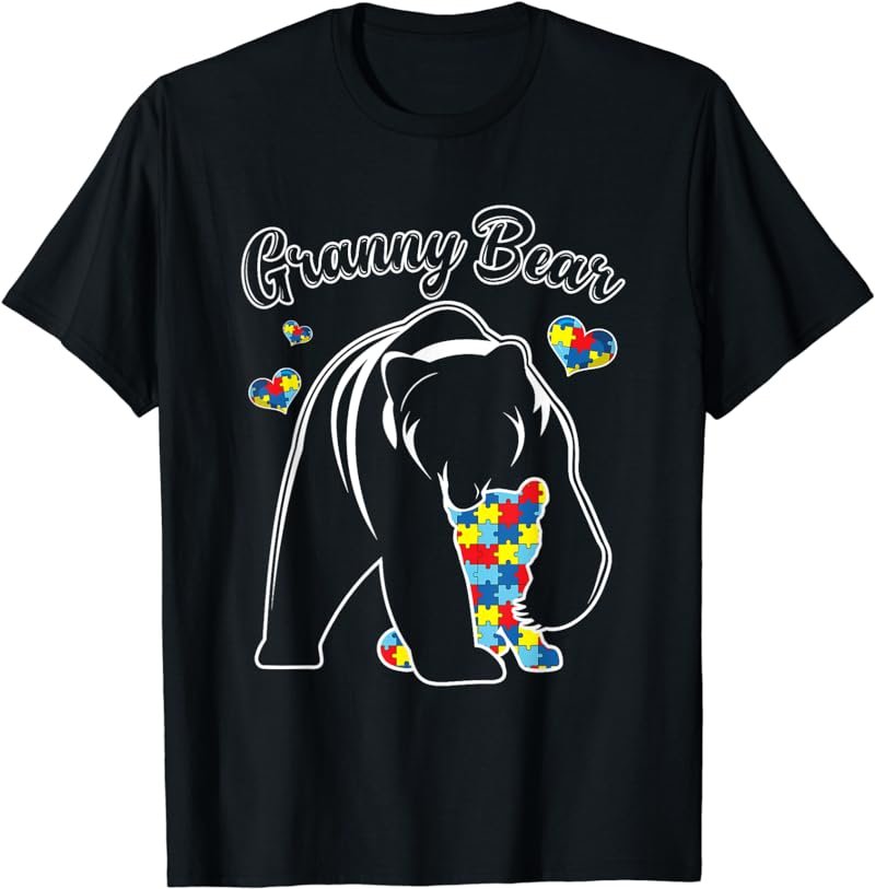 Cute Granny Bear Autism Awareness Autistic Family Lover T-Shirt