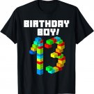 Cute 13th Birthday Gift 13 Years Old Block Building Boy Kid T-Shirt