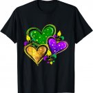 Mardi Gras Cute Hearts Women Girls Kids Vintage T-Shirt
