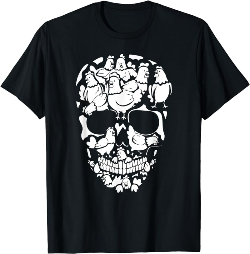 Chickens Farm Skeleton Halloween Farmer Chicken Skull T-Shirt