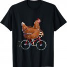 Chicken Riding Bicycle Cute Biker Cyclist T-Shirt