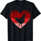 Valentine's Day chicken Lover Retro Vintage Heart T-Shirt