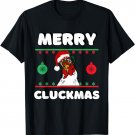 Merry Cluckmas Funny Chicken Christmas Retro Vintage T-Shirt