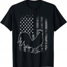 Vintage Chicken Camo American Flag Patriotic Farmer Gift T-Shirt