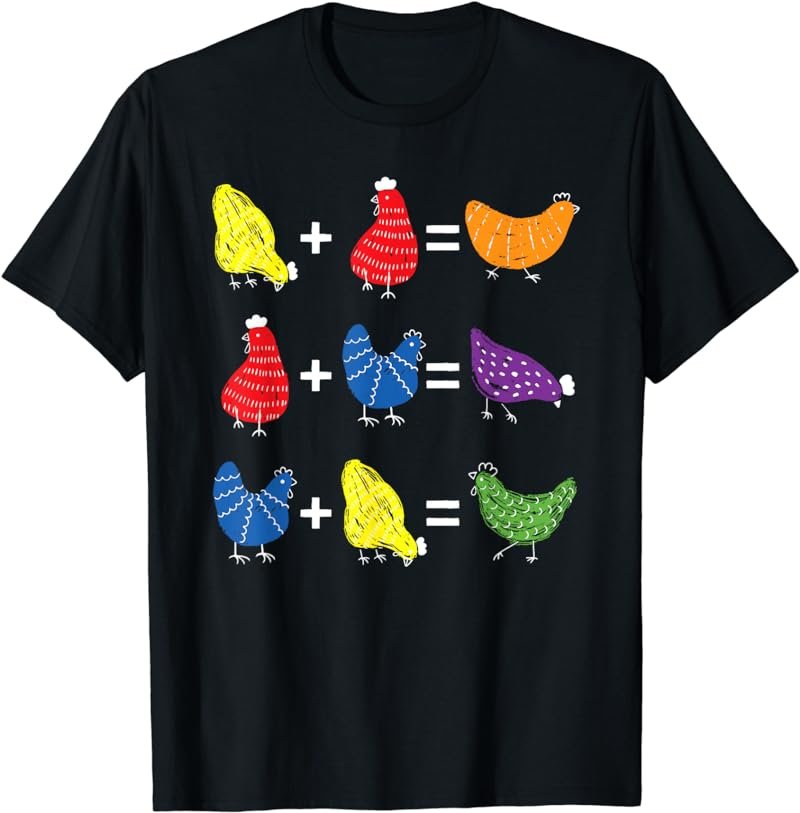 Chicken Themed Color Theory Educational Art Teacher Artist T-Shirt