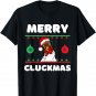 Merry Cluckmas Funny Chicken Christmas Retro Vintage T-Shirt