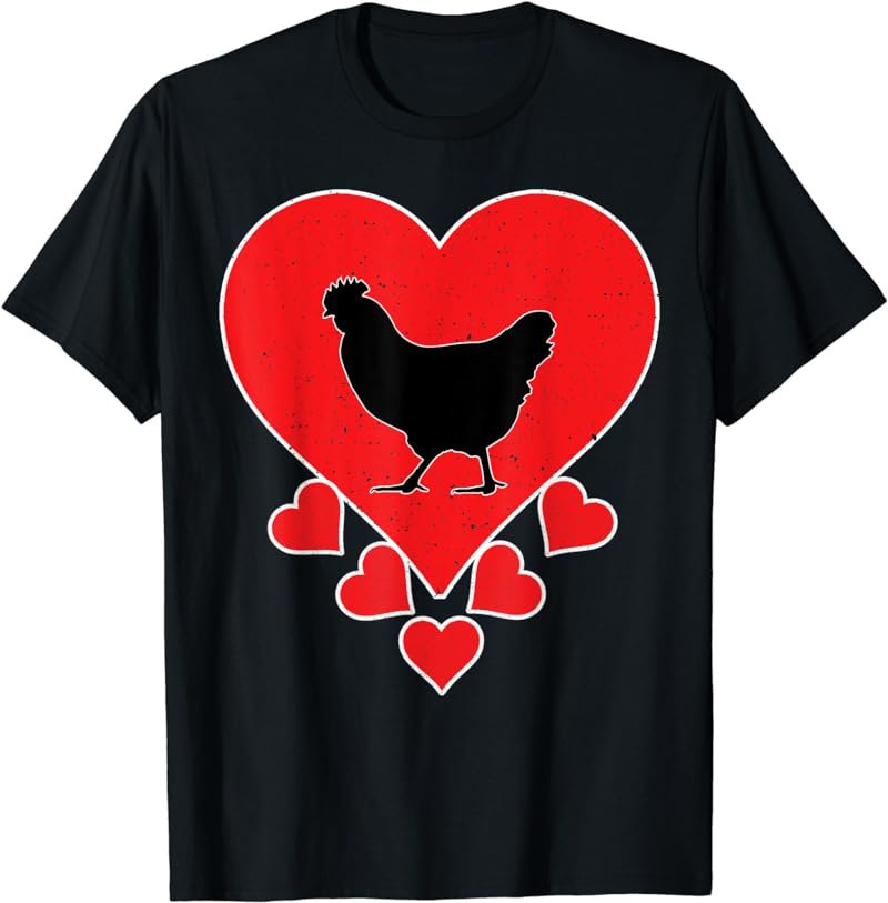Vintage Chicken Lover Valentine's Day Chicken T-Shirt