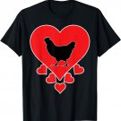 Vintage Chicken Lover Valentine's Day Chicken T-Shirt