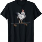 Funny Chicken Riding A Skateboard T-Shirt