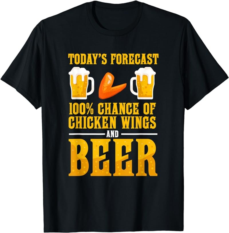 Funny Chicken Wing Lover Beer and Fast Food Love T-Shirt