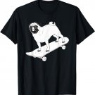 Skateboard Pug Puppy Dog Skateboarding T shirt