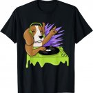 DJ Beagle T-shirt Club Vinyl Turntable Mixer Music Dog Dance
