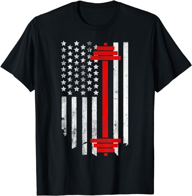 Weightlifting American Flag T-Shirt