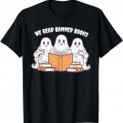 We Read Banned Books Cute Ghost Read A Book Halloween Retro T-Shirt