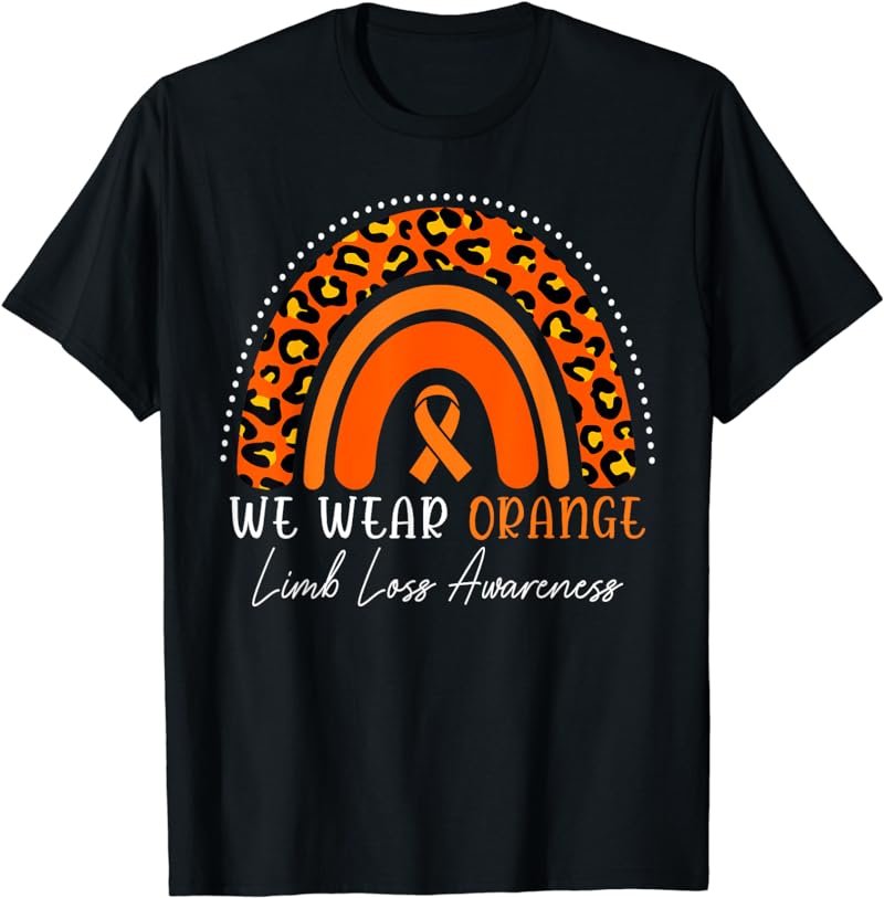 We Wear Orange For Limb Loss Awareness Leopard Rainbow Women T-Shirt