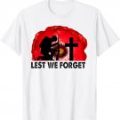 Veterans Day USA Memorial Lest We Forget Red Poppy Flower T-Shirt