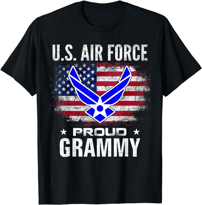 U.S Air Force Proud Grammy With American Flag Gift Veteran T-Shirt