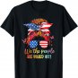 We People Are Pissed Off Patriotic Messy Bun Hair USA Flag T-Shirt