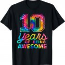 10th Birthday Tie Dye 10 Years Old Awesome Men Women T-Shirt