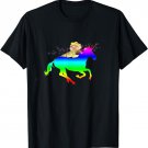 Bearded Dragon Riding A Unicorn Rainbow Magical Beardie