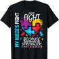 Aunt Uncle Puzzle Heart Blue Fighter Niece Autism Awareness T-Shirt