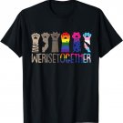 We Rise Together Gay Pride Cat Paw Print Kitten LGBT-Q Ally T-Shirt