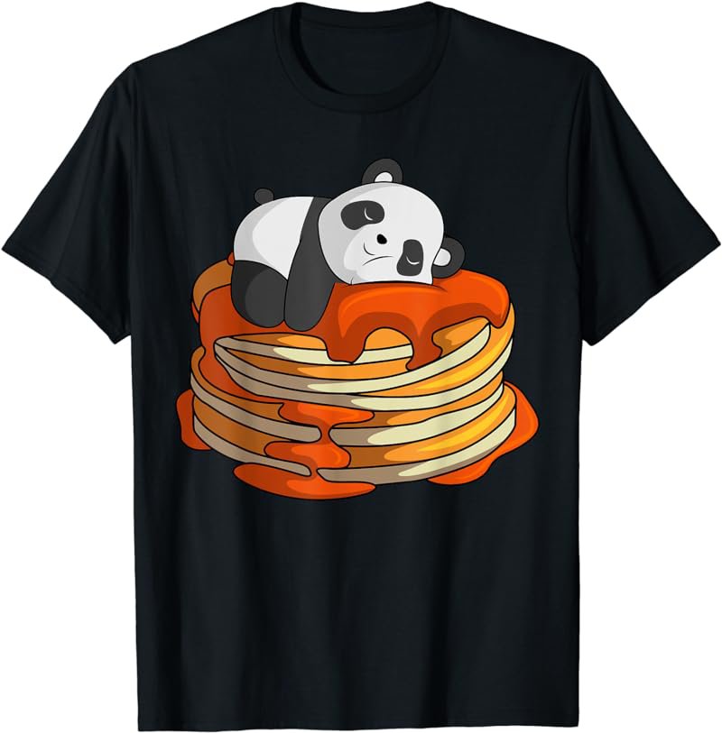 Pancakes Panda On Waffle Breakfast Flapjack Hotcake Food T-Shirt