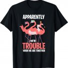 Apparently Were Trouble When We Are Together Funny Flamingo T-Shirt