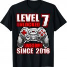 Level 7 Unlocked Awesome 2016 Video Game 7th Birthday Boy T-Shirt